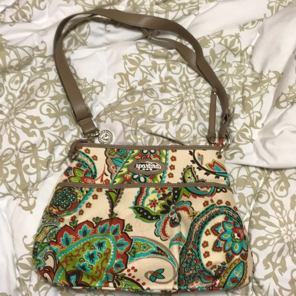 Spartina Bag. Green, aqua, tan